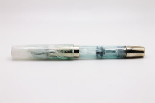 Ferryman Piston Filler in Frosted Blue and Nickel Silver