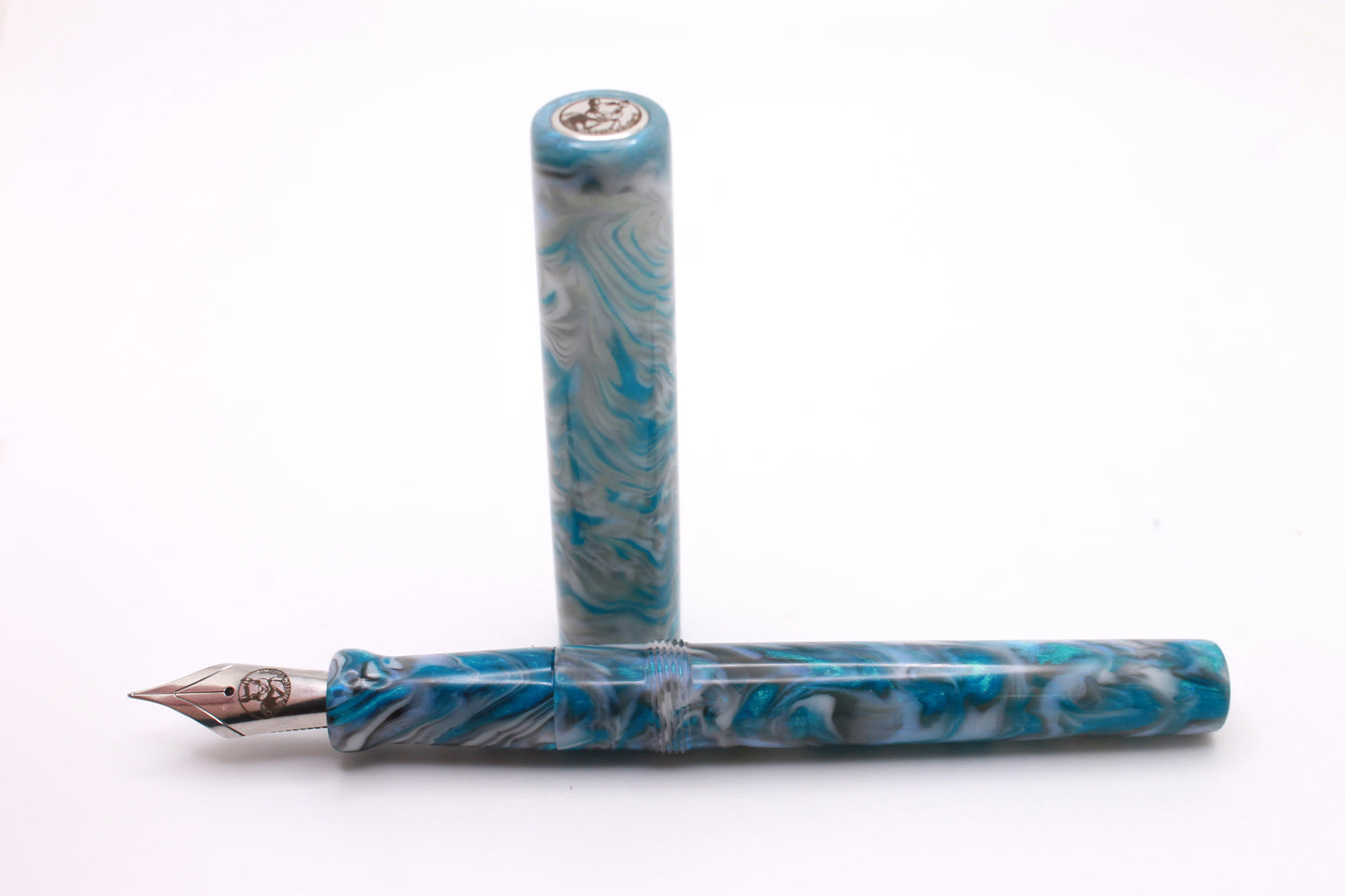 Little Miss in Blue, White, and Grey Resin