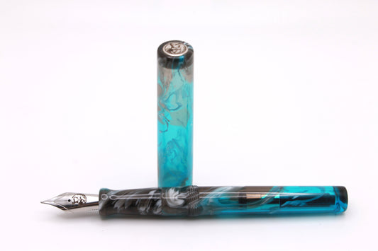 Little Miss in Blue and Black Resin